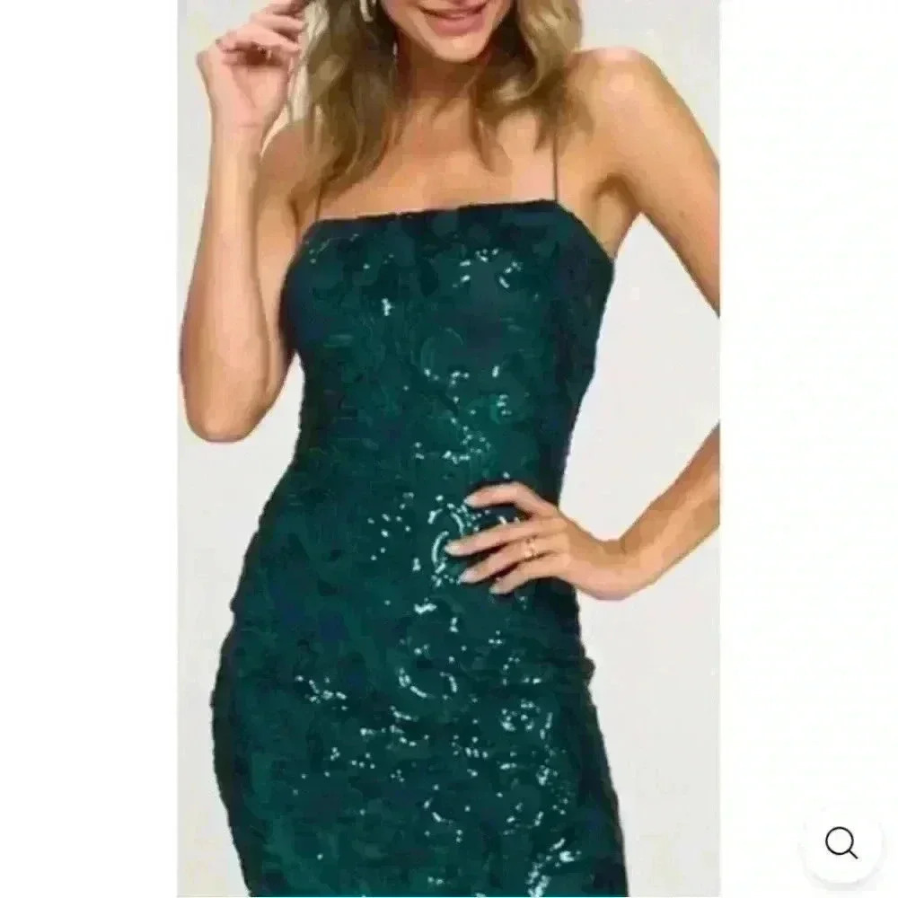 Lovely Day Emerald Green Sequin Mini Dress